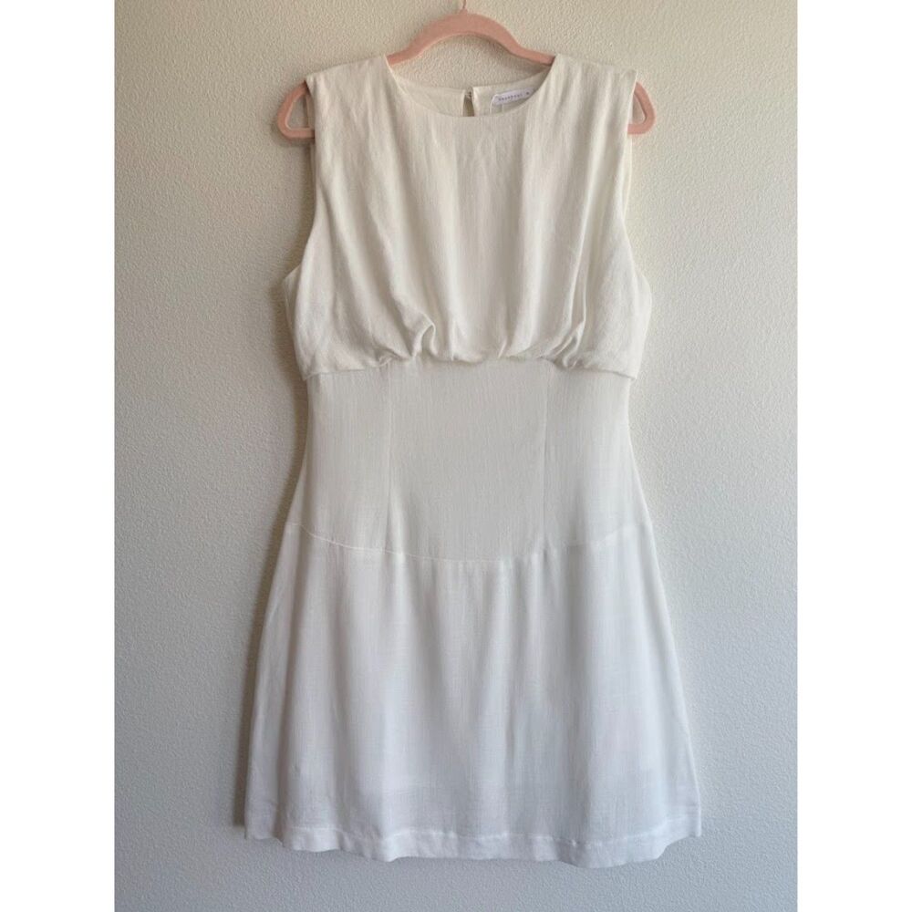 Charcoal Clothing Natural Fiber Drop Waist Mini Sun Dress in White size S NWT